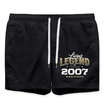18. Geburtstag Geschenk Mann Original Februar 2007 - Badeshorts - Schwarz - Vorne - AI Model Male 185 light (185cm)