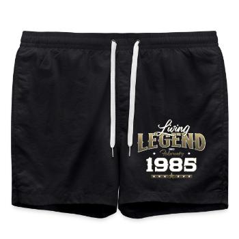 40ème anniversaire cadeau mari Original février 1985 - Short de bain - noir - Devant - AI Model Male 185 light (185cm)