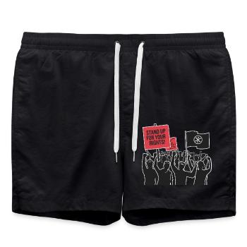 DÉFENDEZ VOS DROITS - Short de bain - noir - Devant - AI Model Male 185 light (185cm)