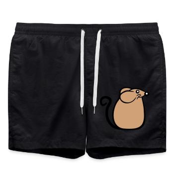 souris souris mignon petit rat rongeur amical - Short de bain - noir - Devant - AI Model Male 185 light (185cm)