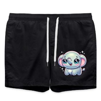 Super Cute Kawaii Baby Elefant - Badeshorts - Schwarz - Vorne - AI Model Male 185 light (185cm)