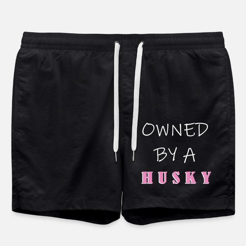 Siberian Husky - Swim Trunks - black