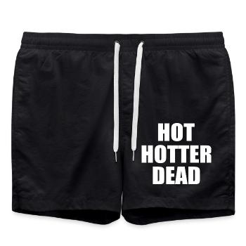 Hot hotter dead - Swim Trunks - black - Front - AI Model Male 185 light (185cm)