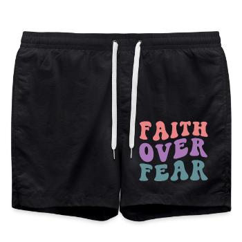 Faith Over Fear - Swim Trunks - black - Front - AI Model Male 185 light (185cm)