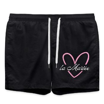 La mariée cœur rose pailleté - Short de bain - noir - Devant - AI Model Male 185 light (185cm)