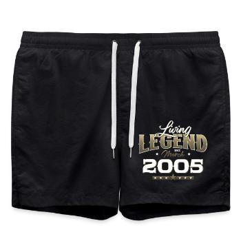 20. Geburtstag Geschenk Mann Vintage März 2005 - Badeshorts - Schwarz - Vorne - AI Model Male 185 light (185cm)