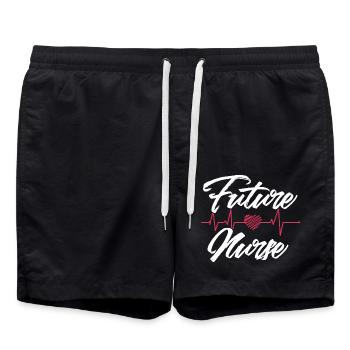 Motif de battement de cœur de Future Nurse - Short de bain - noir - Devant - AI Model Male 185 light (185cm)