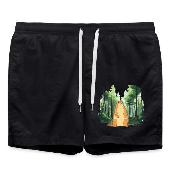 Marmotte fort paysage nature - Short de bain - noir - Devant - AI Model Male 185 light (185cm)