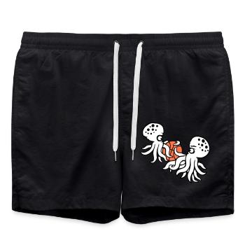 2 Octopus Basketball Play Ball Team Sport Hobby - Swim Trunks - black - Front - AI Model Male 185 light (185cm)