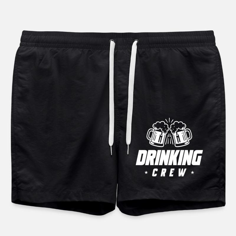 Drinking Crew Beer - Swim Trunks - black