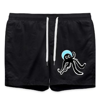 Pieuvre noire - Short de bain - noir - Devant - AI Model Male 185 light (185cm)