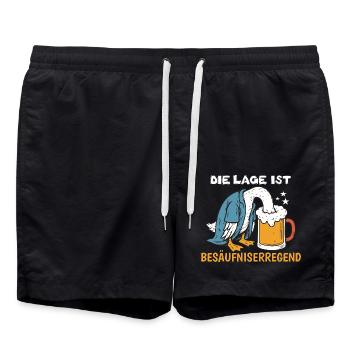 Die Lage ist besäufniserregend lustige Sauf Gans - Badeshorts - Schwarz - Vorne - AI Model Male 185 light (185cm)