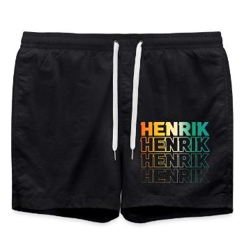 Henrik - Badeshorts - Schwarz - Vorne - AI Model Male 185 light (185cm)