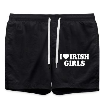 I love irish girls - Short de bain - noir - Devant - AI Model Male 185 light (185cm)