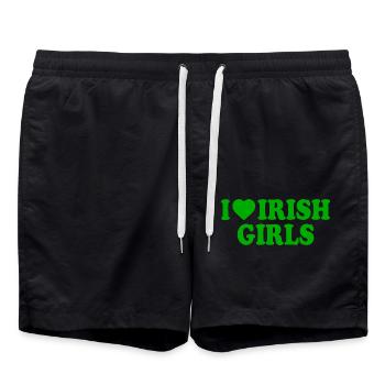 I love irish girls - Short de bain - noir - Devant - AI Model Male 185 light (185cm)