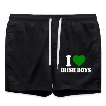 I love irish boys - Swim Trunks - black - Front - AI Model Male 185 light (185cm)