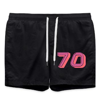 70. 70 ANS. 70e ANNIVERSAIRE. ANNIVERSAIRE 70 ANS. - Short de bain - noir - Devant - AI Model Male 185 light (185cm)