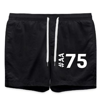 Nr. AA75 - Badeshorts - Schwarz - Vorne - AI Model Male 185 light (185cm)