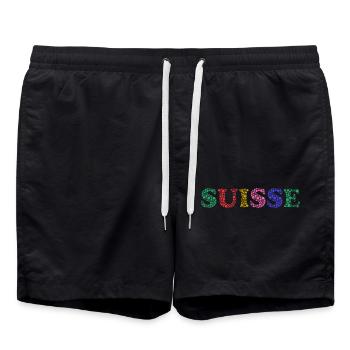 SUISSE. PAYS - Short de bain - noir - Devant - AI Model Male 185 light (185cm)