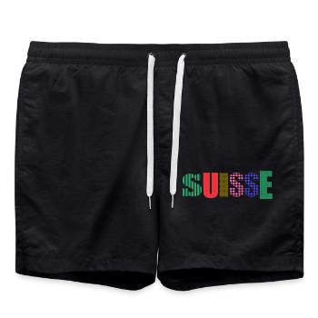 SUISSE - Short de bain - noir - Devant - AI Model Male 185 light (185cm)