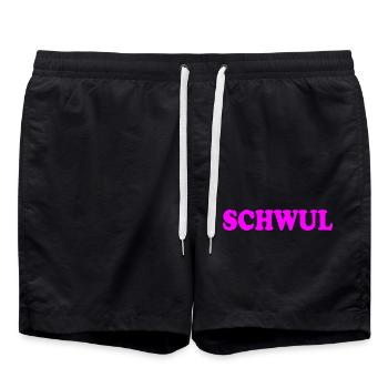 Schwul - Badeshorts - Schwarz - Vorne - AI Model Male 185 light (185cm)