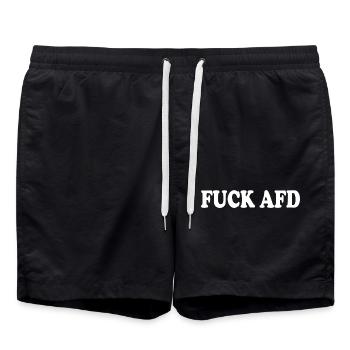 Fuck afd - Swim Trunks - black - Front - AI Model Male 185 light (185cm)