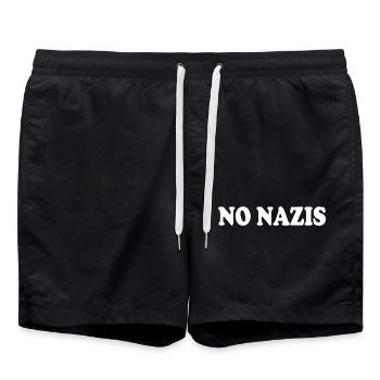 No nazis - Badeshorts - Schwarz - Vorne - AI Model Male 185 light (185cm)