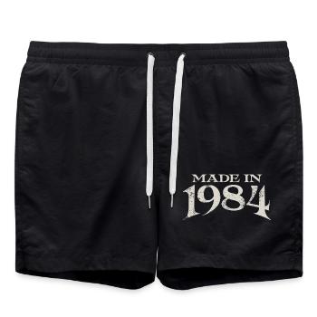 Jahrgang 1984 geboren Vintage Geburtstag Geschenk - Badeshorts - Schwarz - Vorne - AI Model Male 185 light (185cm)