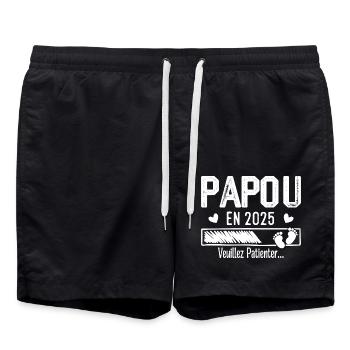 Papua im Jahr 2025 Zukunft Opa Geschenk - Badeshorts - Schwarz - Vorne - AI Model Male 185 light (185cm)