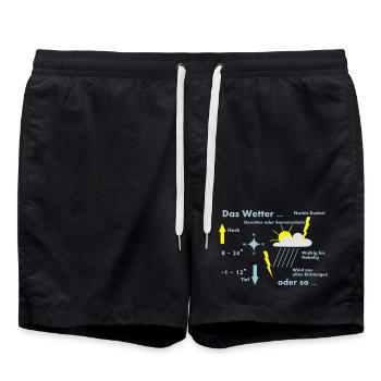 wetter wetterkarte europa - Badeshorts - Schwarz - Vorne - AI Model Male 185 light (185cm)