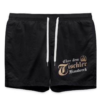 Ehre dem Handwerk Tischler Zunftzeichen - Badeshorts - Schwarz - Vorne - AI Model Male 185 light (185cm)