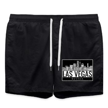 Las Vegas Skyline Schwarz Weiss - Badeshorts - Schwarz - Vorne - AI Model Male 185 light (185cm)