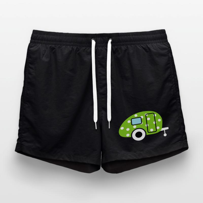 Caravan Caravan Green Dots Camping Easter Egg Swim Trunks