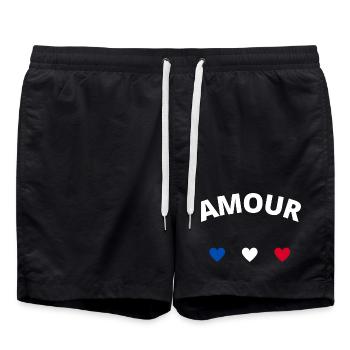 Liebe - Badeshorts - Schwarz - Vorne - AI Model Male 185 light (185cm)