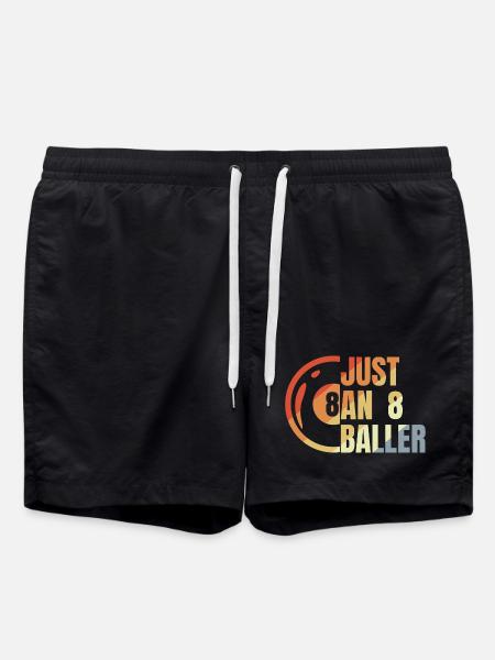 Billiards 8 Ball - Swim Trunks - black
