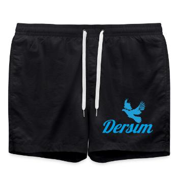 Dersim Türkei Tunceli Taube  - Badeshorts - Schwarz - Vorne - AI Model Male 185 light (185cm)