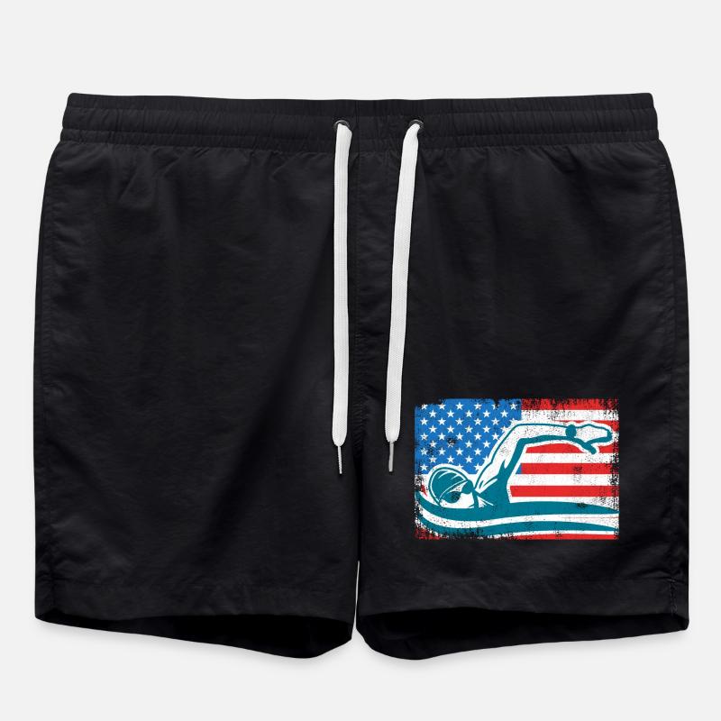 July 4 Swimming - Swim Trunks - black