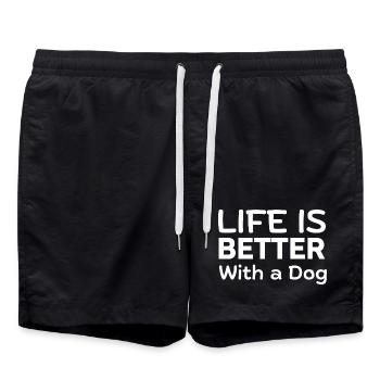 Better life with a dog - Swim Trunks - black - Front - AI Model Male 185 light (185cm)