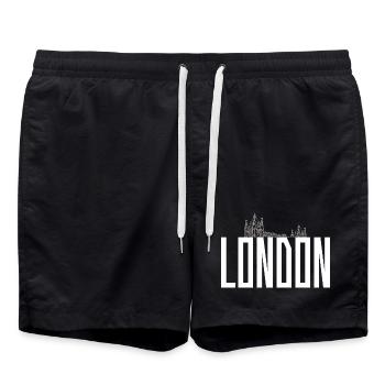 Monogramme de la Skyline de Londres - Short de bain - noir - Devant - AI Model Male 185 light (185cm)