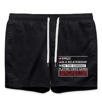 Gamer Single: Nur Konsolen-Einstellung - Badeshorts - Schwarz - Vorne - AI Model Male 185 light (185cm)