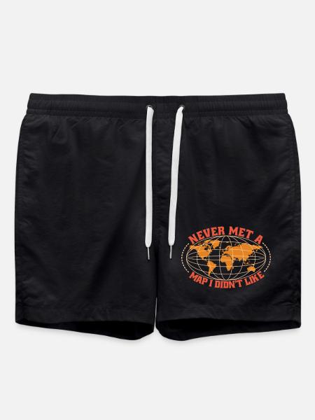 Conception cartographique - Short de bain - noir