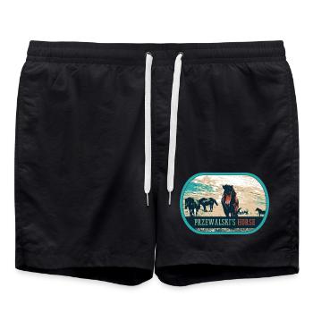 Chevaux de Przewalski en liberté – Pologne - Short de bain - noir - Devant - AI Model Male 185 light (185cm)