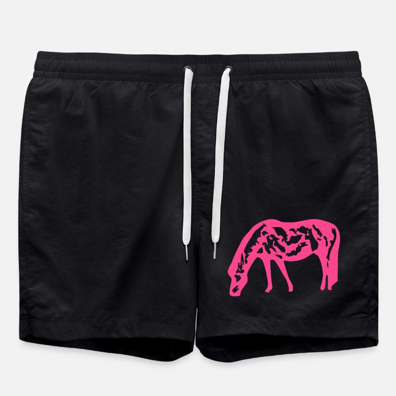 Cheval rose rose - Short de bain - noir