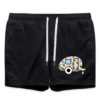 Caravan Daisies Caravan Ventilateur Rétro Printemps - Short de bain - noir - Devant - AI Model Male 185 light (185cm)