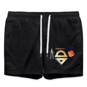 Architect Vintage Look - Swim Trunks - black - Front - AI Model Male 185 light (185cm)