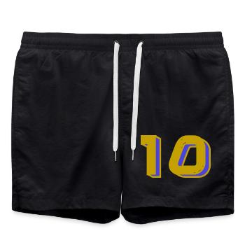 10. 10 JAHRE. 10-JÄHRIGES JUBILÄUM. 10-JÄHRIGES JUBILÄUM. - Badeshorts - Schwarz - Vorne - AI Model Male 185 light (185cm)