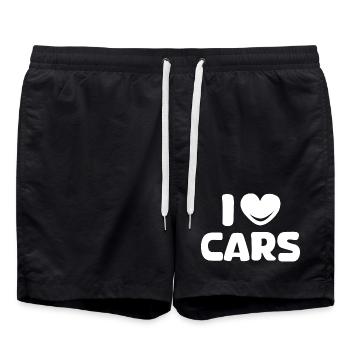 i love cars Autoliebe Tuner Tuning Herz Logo icon - Badeshorts - Schwarz - Vorne - AI Model Male 185 light (185cm)