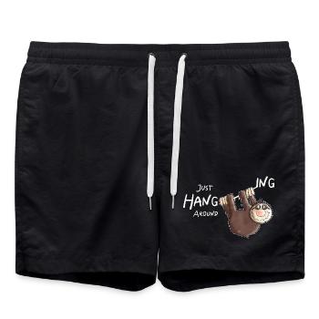 Faultier Hängt Ab I Chillende Tiere I Faulenzer - Badeshorts - Schwarz - Vorne - AI Model Male 185 light (185cm)