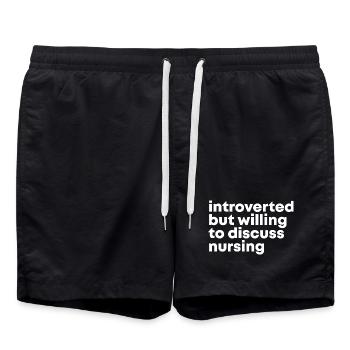Krankenschwester - Badeshorts - Schwarz - Vorne - AI Model Male 185 light (185cm)