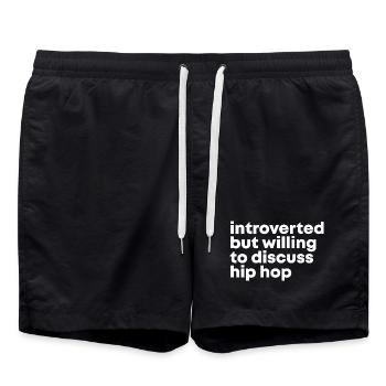 Hip hop - Short de bain - noir - Devant - AI Model Male 185 light (185cm)